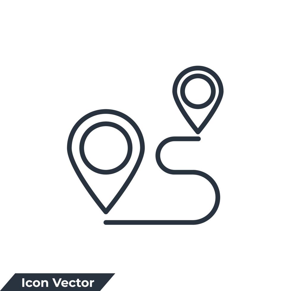 illustrazione vettoriale del logo dell'icona del percorso. modello di simbolo di tracciamento per la raccolta di grafica e web design