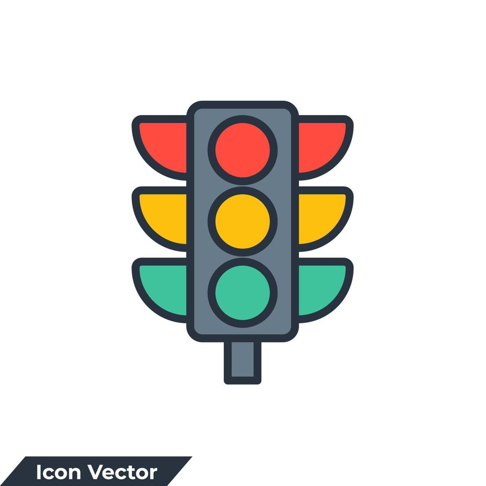 illustrazione vettoriale del logo dell'icona del semaforo. modello di simbolo del semaforo per la raccolta di grafica e web design