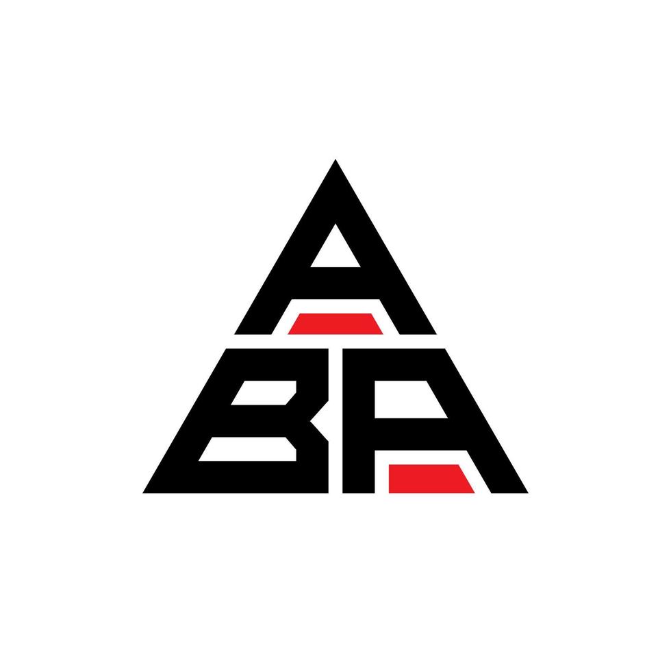 design del logo della lettera del triangolo aba con forma triangolare. monogramma aba triangolo logo design. modello di logo vettoriale triangolo aba con colore rosso. logo triangolare aba logo semplice, elegante e lussuoso.