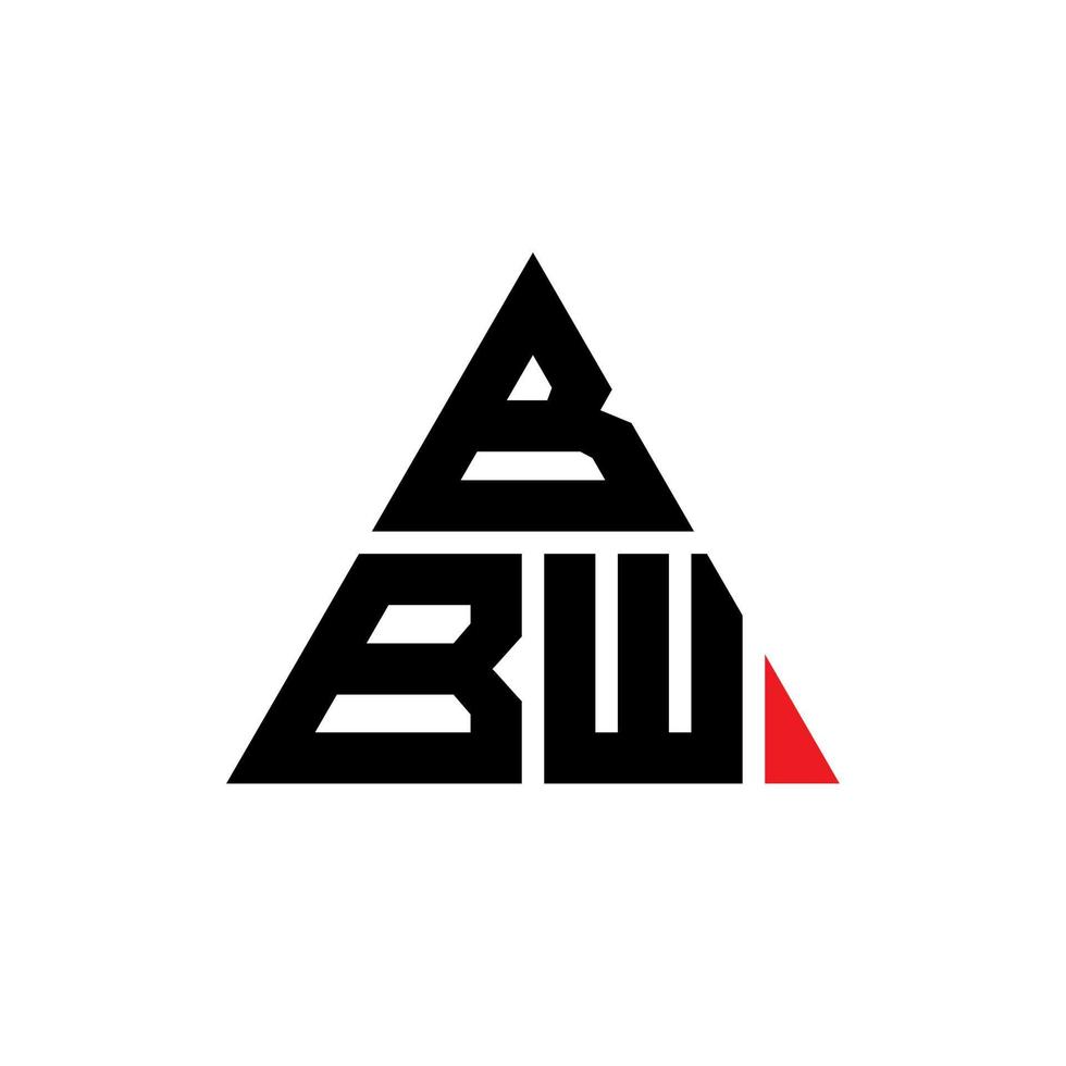design del logo della lettera triangolo bbw con forma triangolare. monogramma bbw triangolo logo design. modello di logo vettoriale triangolo bbw con colore rosso. logo triangolare bbw logo semplice, elegante e lussuoso.