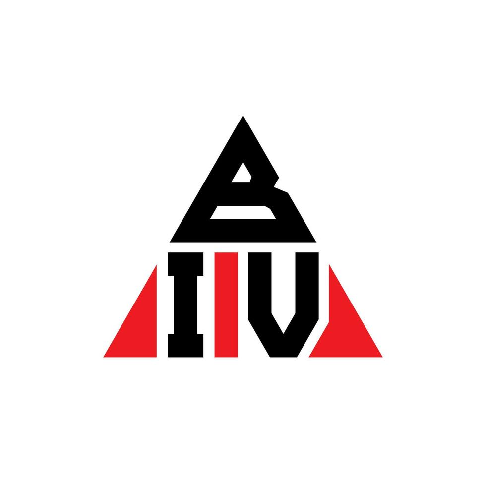design del logo della lettera del triangolo biv con forma triangolare. monogramma di design del logo del triangolo biv. modello di logo vettoriale triangolo biv con colore rosso. logo triangolare biv logo semplice, elegante e lussuoso.