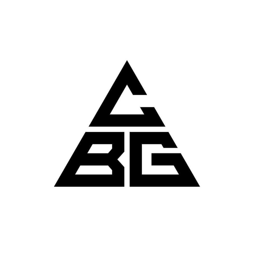 design del logo della lettera triangolare cbg con forma triangolare. monogramma di design del logo del triangolo cbg. modello di logo vettoriale triangolo cbg con colore rosso. logo triangolare cbg logo semplice, elegante e lussuoso.