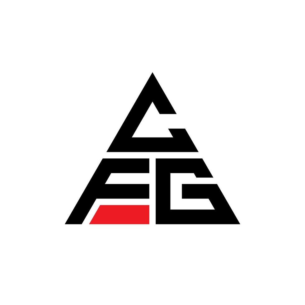 design del logo della lettera triangolare cfg con forma triangolare. cfg triangolo logo design monogramma. modello di logo vettoriale triangolo cfg con colore rosso. cfg logo triangolare logo semplice, elegante e lussuoso.
