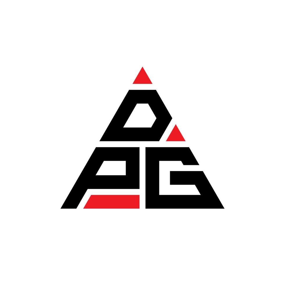 design del logo della lettera del triangolo dpg con forma triangolare. monogramma di design del logo del triangolo dpg. modello di logo vettoriale triangolo dpg con colore rosso. logo triangolare dpg logo semplice, elegante e lussuoso.