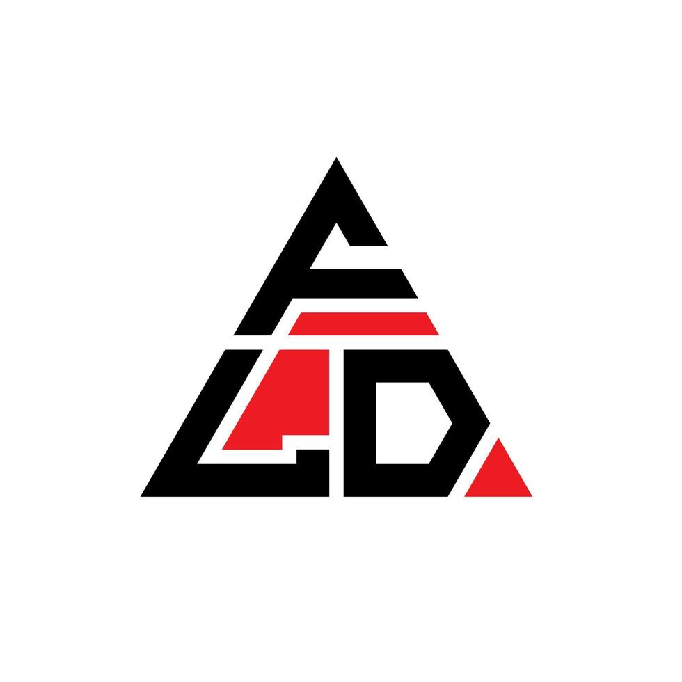 design del logo della lettera triangolare fld con forma triangolare. monogramma di design del logo del triangolo fld. modello di logo vettoriale triangolo fld con colore rosso. logo triangolare fld logo semplice, elegante e lussuoso.