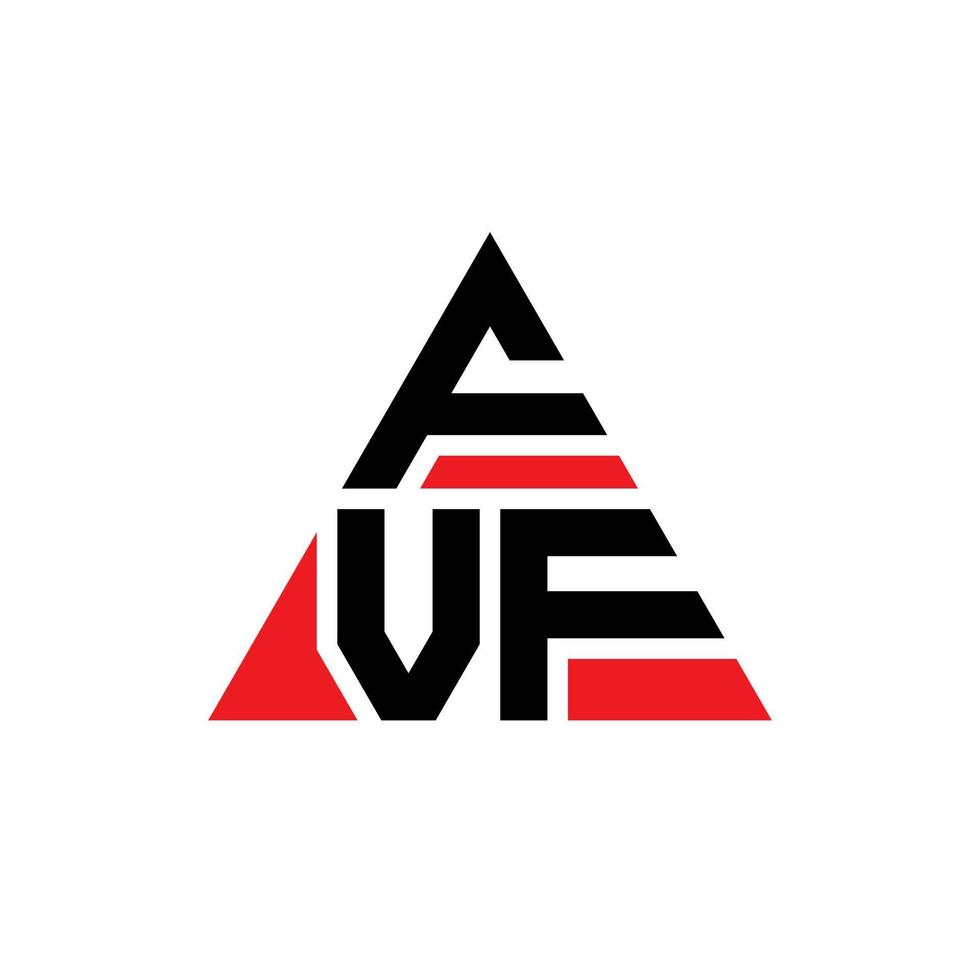 design del logo della lettera triangolare fvf con forma triangolare. monogramma fvf triangolo logo design. modello di logo vettoriale triangolo fvf con colore rosso. logo triangolare fvf logo semplice, elegante e lussuoso.