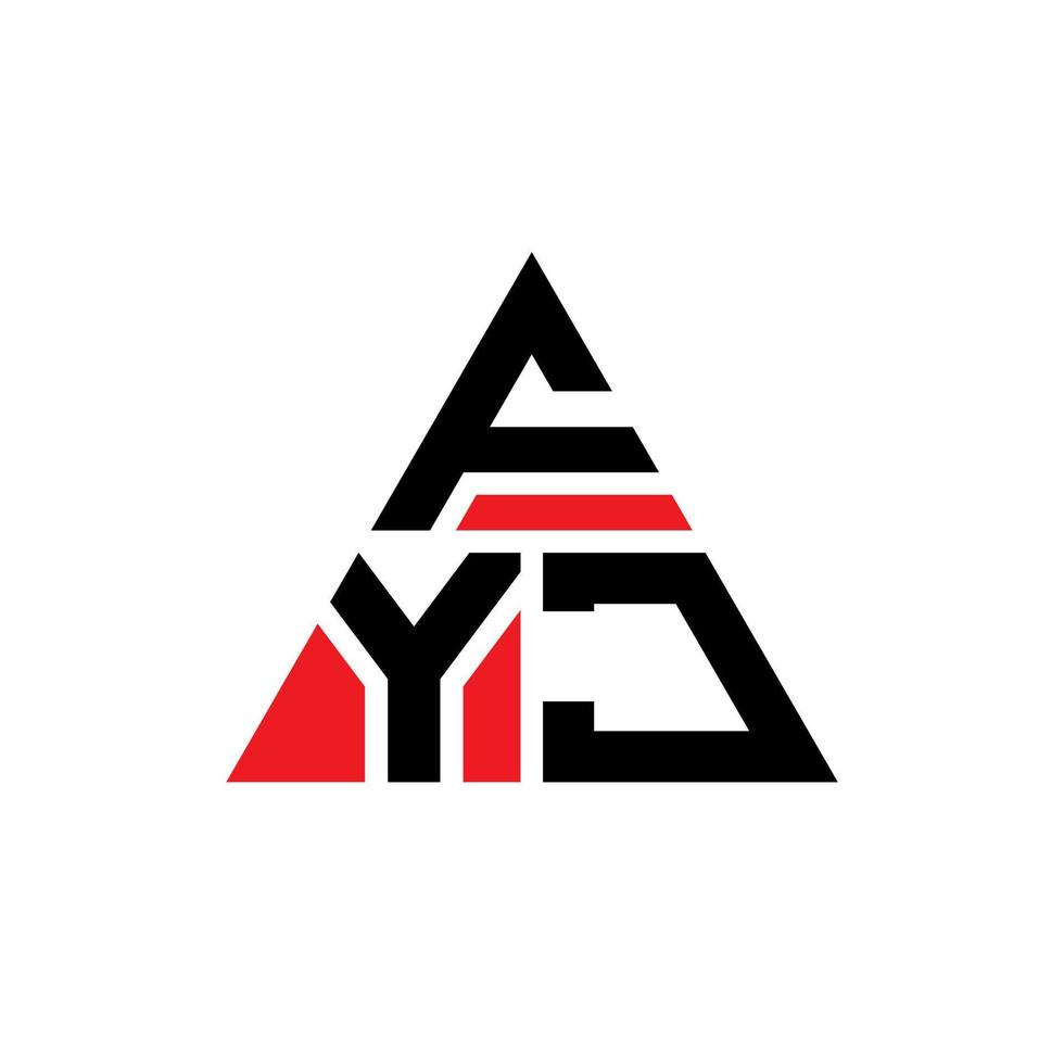 logo della lettera triangolare fyj con forma triangolare. monogramma di design del logo del triangolo fyj. modello di logo vettoriale triangolo fyj con colore rosso. logo triangolare fyj logo semplice, elegante e lussuoso.