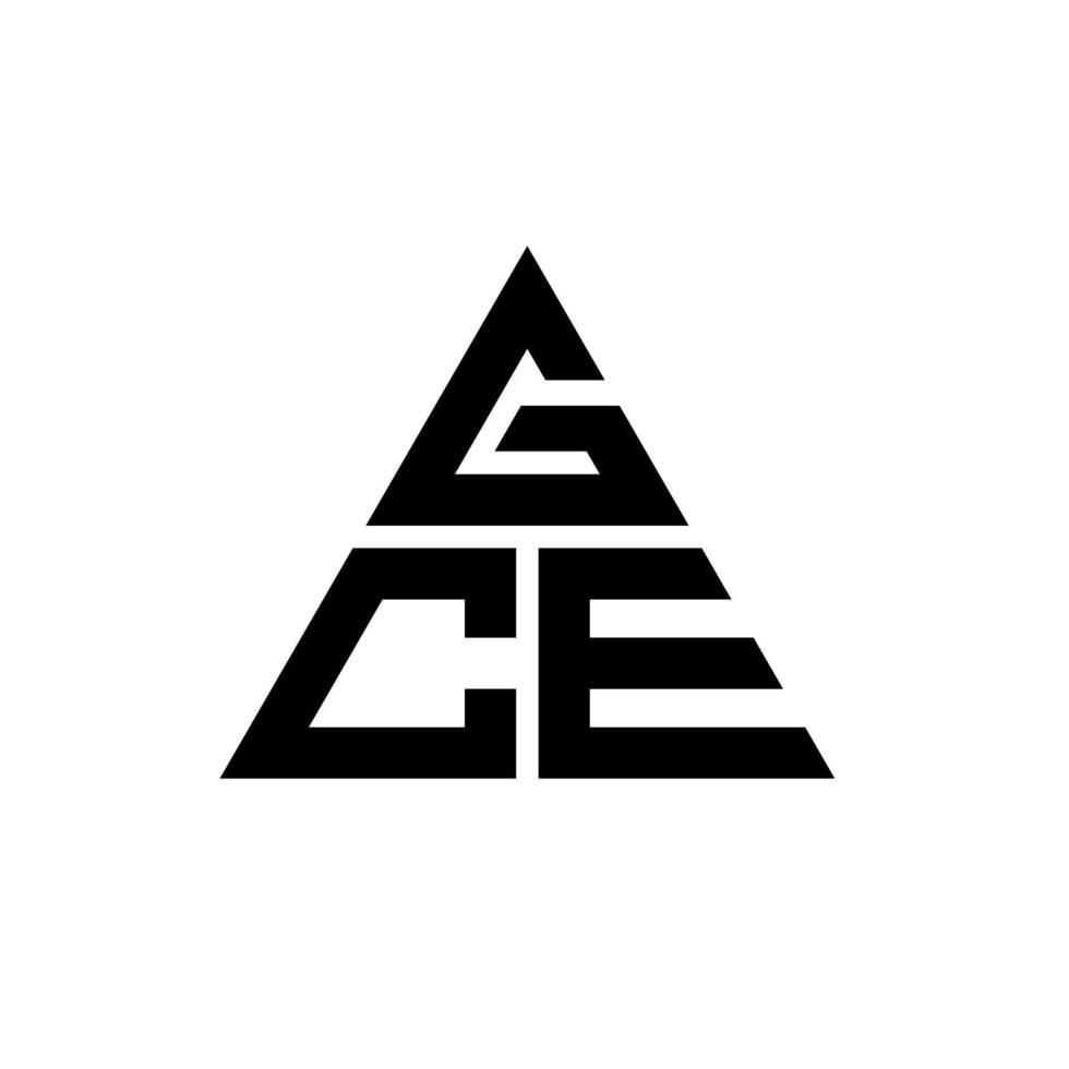 design del logo della lettera triangolare gce con forma triangolare. gce triangolo logo design monogramma. modello di logo vettoriale triangolo gce con colore rosso. logo triangolare gce logo semplice, elegante e lussuoso.
