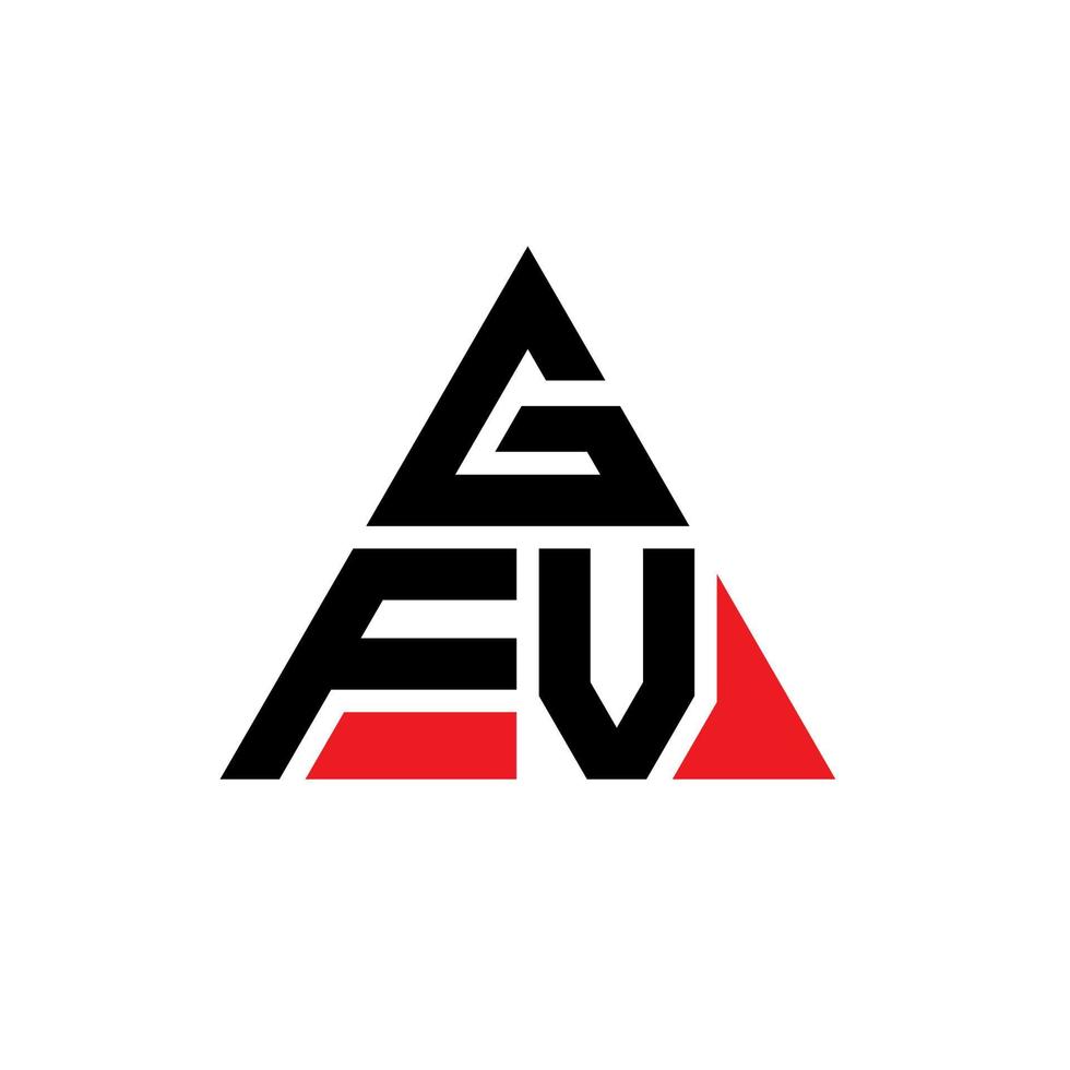 logo della lettera del triangolo gfv con forma triangolare. gfv triangolo logo design monogramma. modello di logo vettoriale triangolo gfv con colore rosso. logo triangolare gfv logo semplice, elegante e lussuoso.