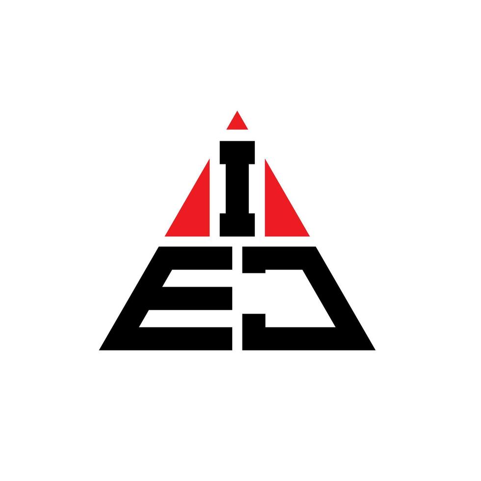 iej triangolo lettera logo design con forma triangolare. iej triangolo logo design monogramma. modello di logo vettoriale triangolo iej con colore rosso. iej logo triangolare logo semplice, elegante e lussuoso.