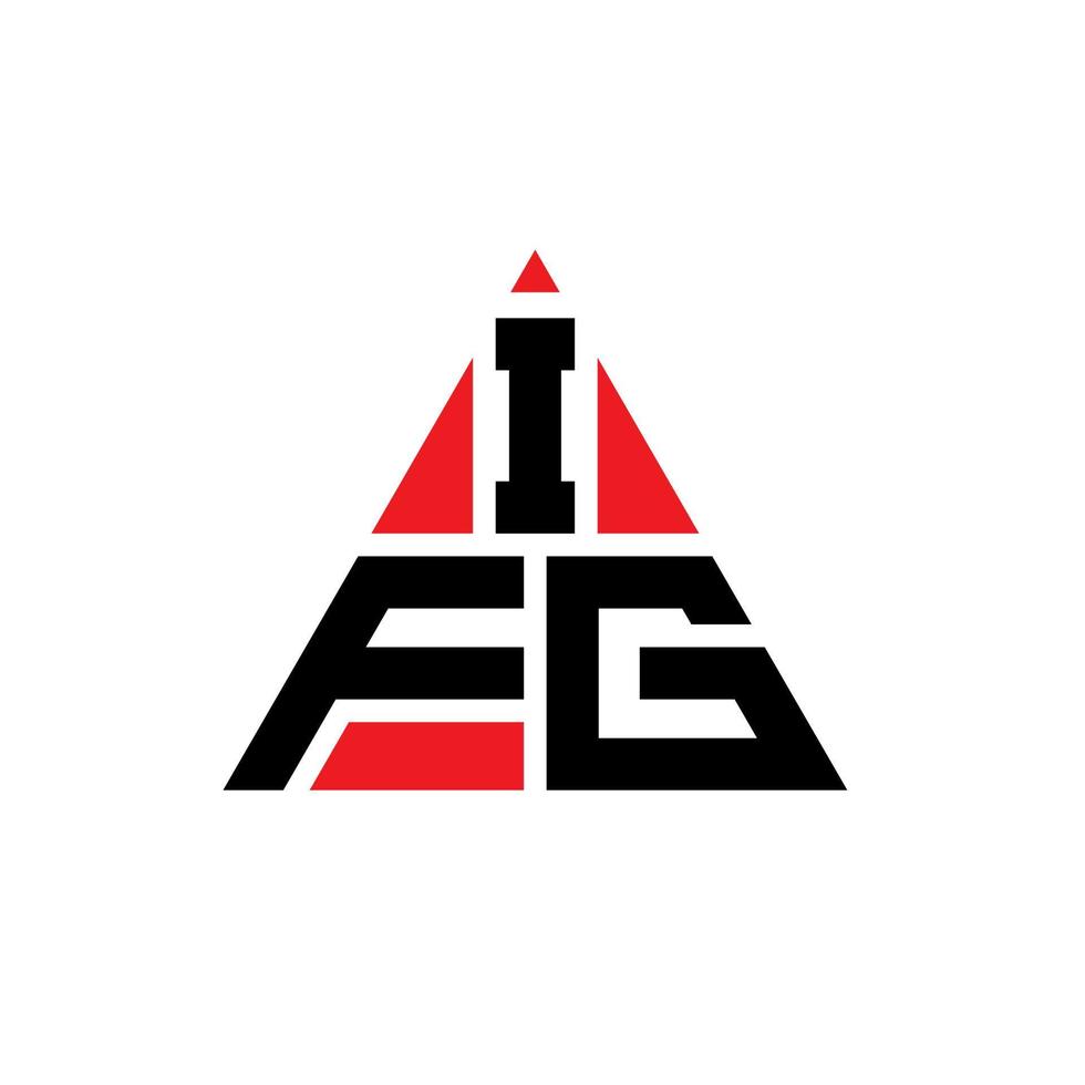 design del logo della lettera triangolare ifg con forma triangolare. monogramma di design del logo del triangolo ifg. modello di logo vettoriale triangolo ifg con colore rosso. ifg logo triangolare logo semplice, elegante e lussuoso.