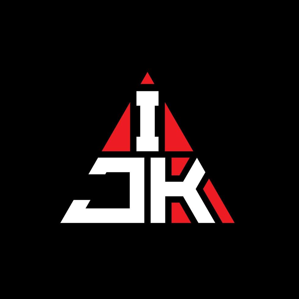 design del logo della lettera del triangolo ijk con forma triangolare. ijk triangolo logo design monogramma. modello di logo vettoriale triangolo ijk con colore rosso. logo triangolare ijk logo semplice, elegante e lussuoso.