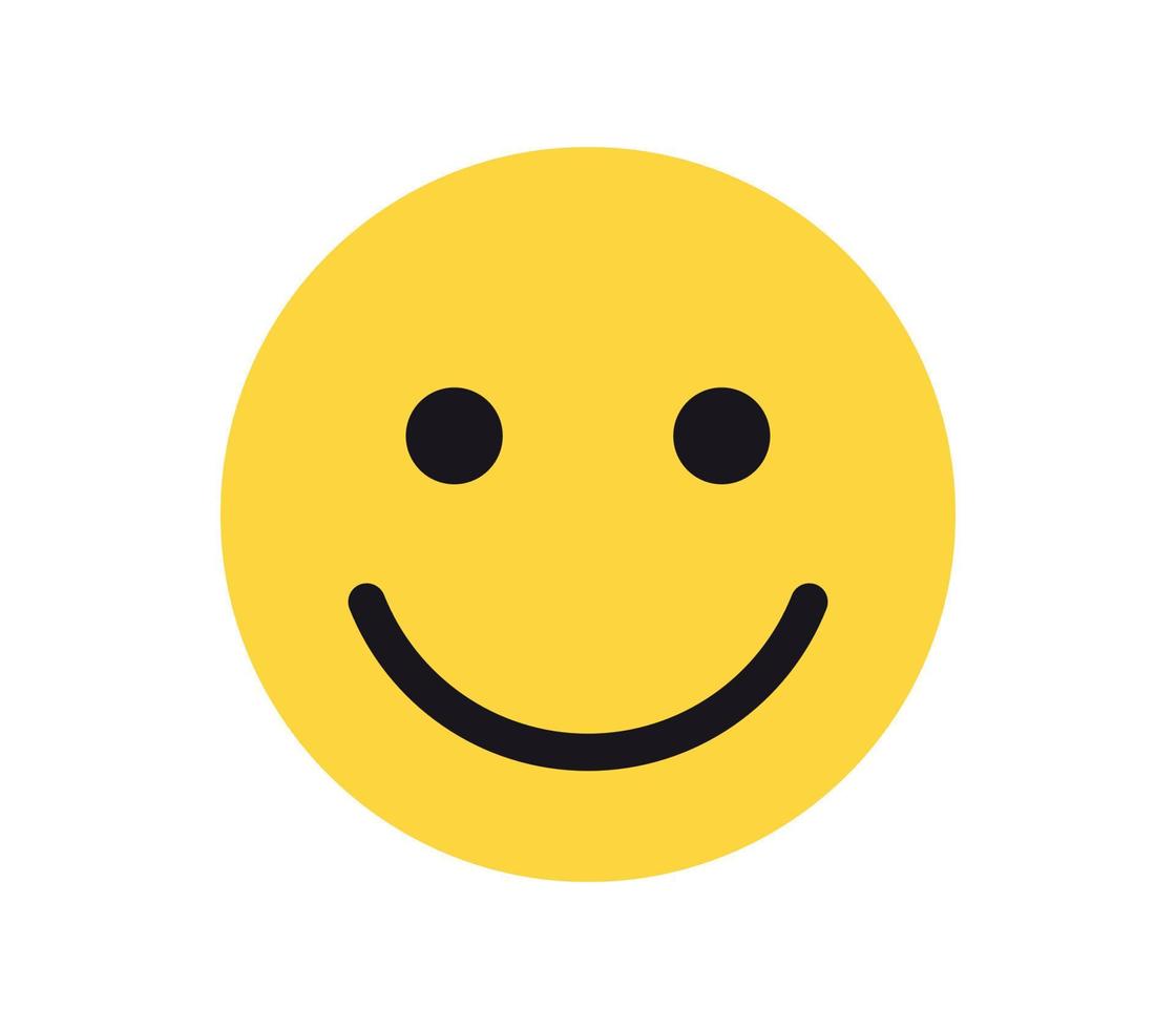 semplice faccia emozione e fumetto giallo emoji illustrazione vettoriale piatta.