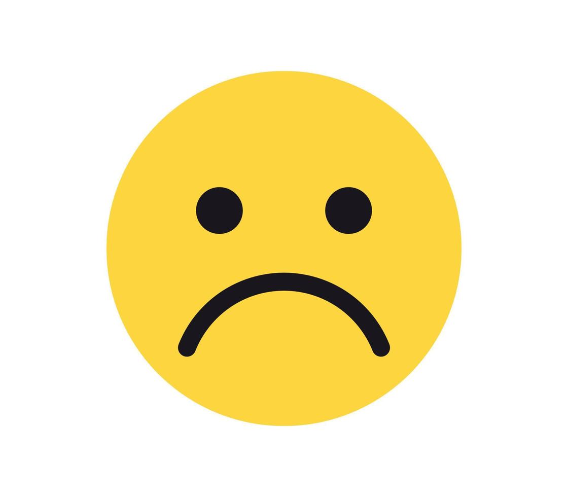 semplice faccia emozione e fumetto giallo emoji illustrazione vettoriale piatta.