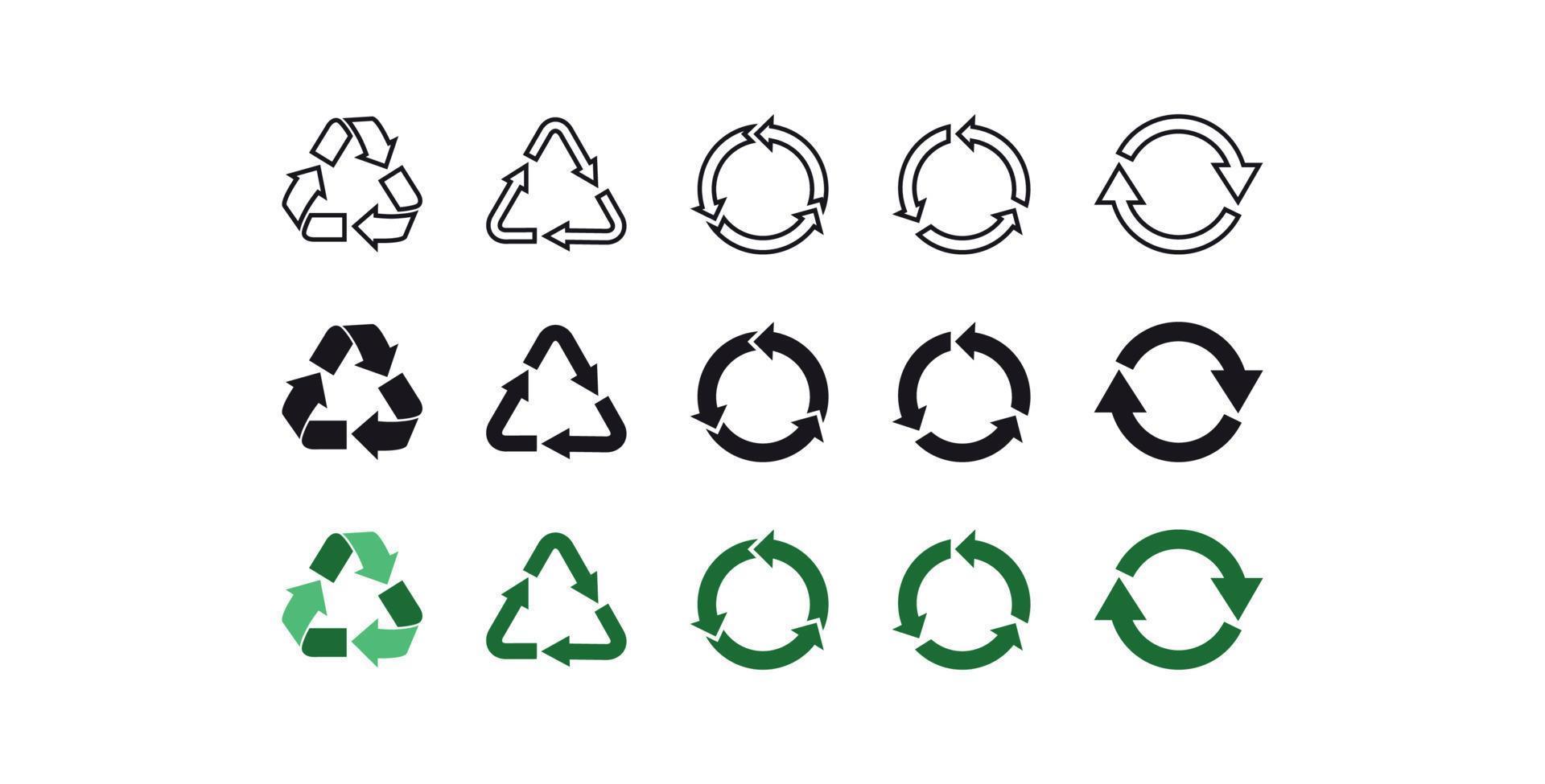 illustrazione di vettore piatto simbolo di riciclaggio ed ecologia.