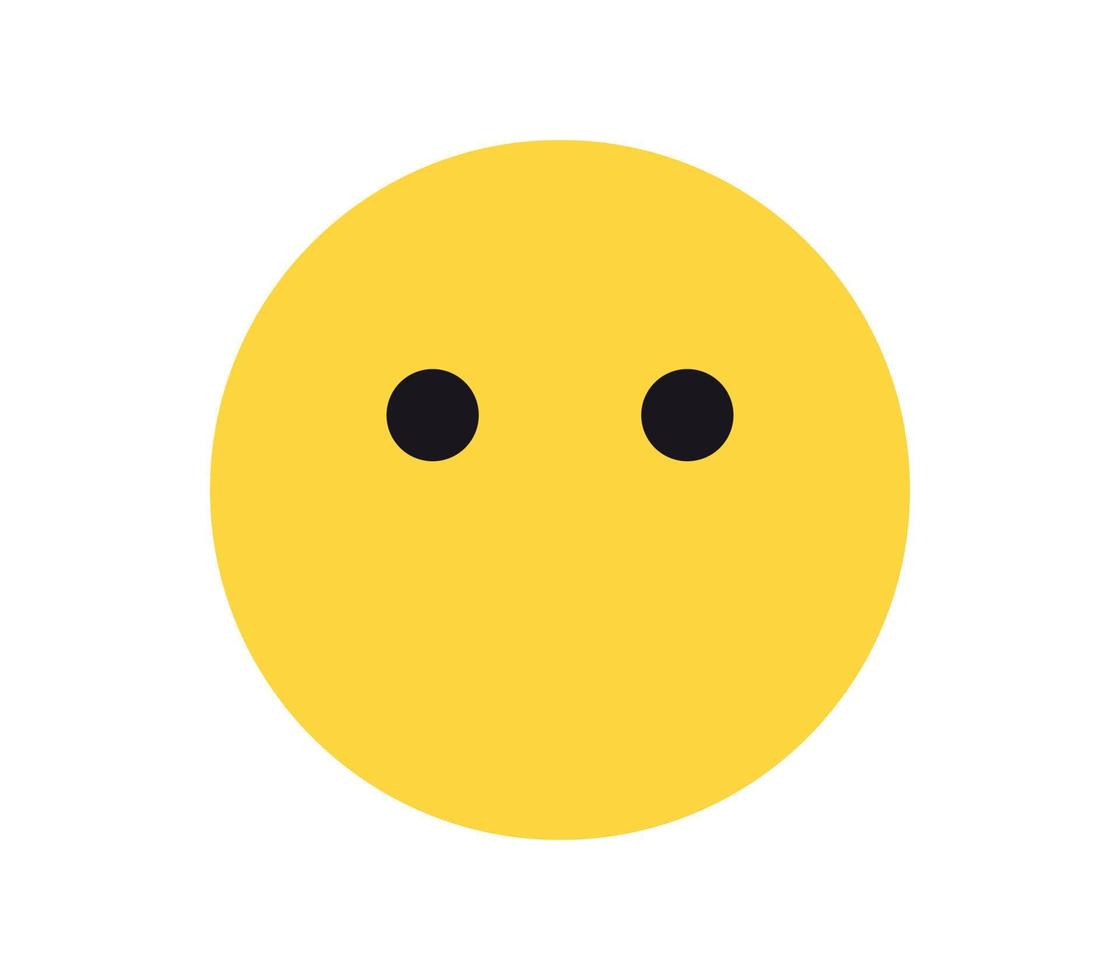 semplice faccia emozione e fumetto giallo emoji illustrazione vettoriale piatta.