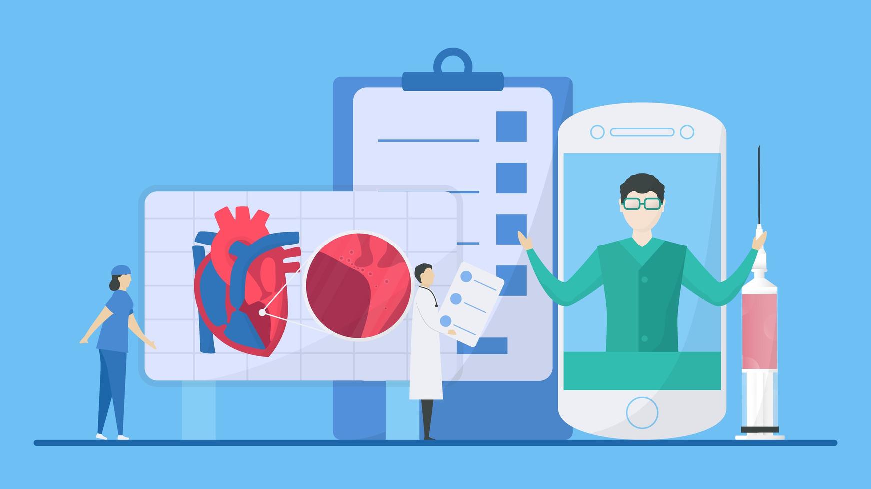 concetto di elementi di trattamento di cardiomiopatia ipertrofica vettore