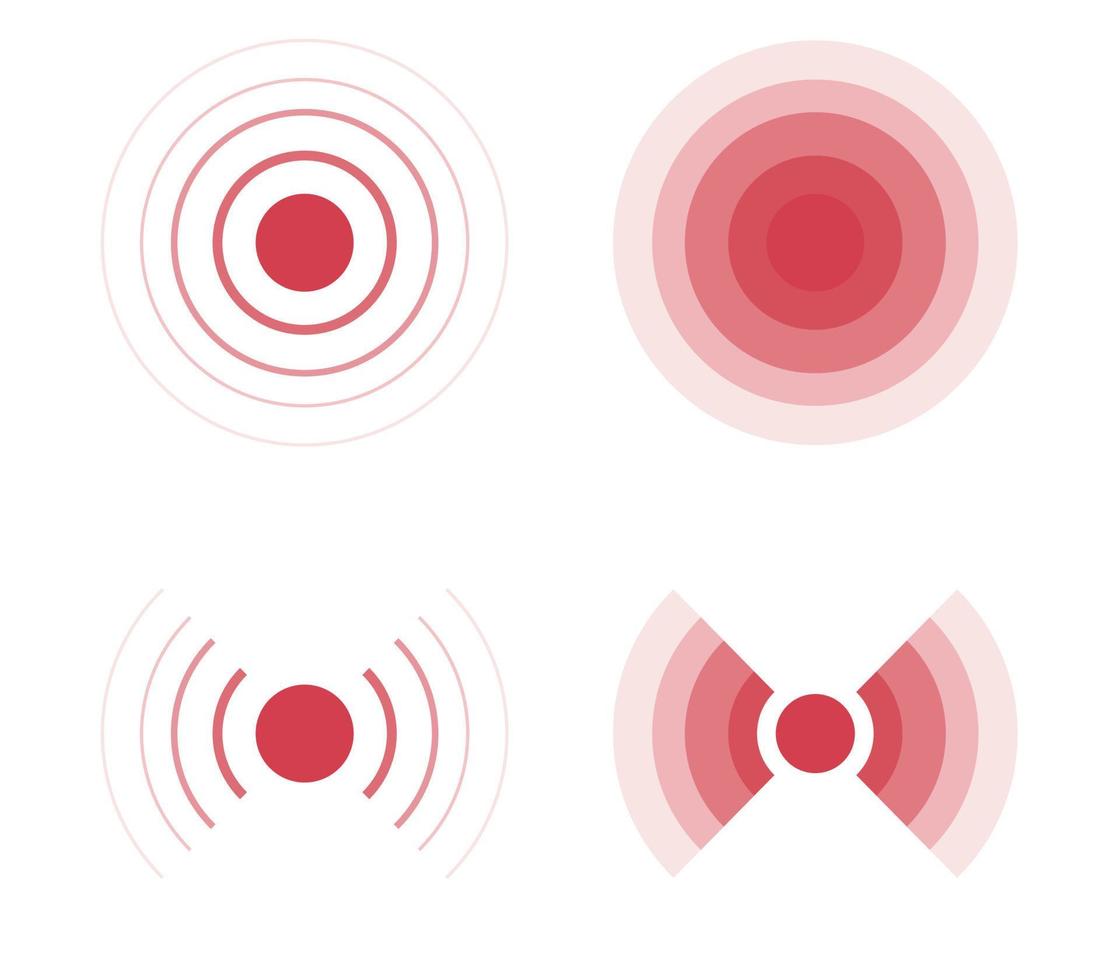 illustrazione vettoriale piatta del segnale radar e dell'onda sonora sonar.