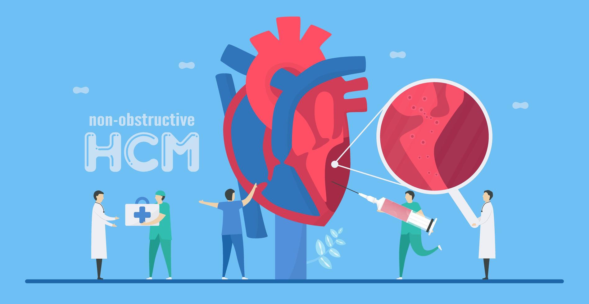 cardiologia concetto hcm vettore