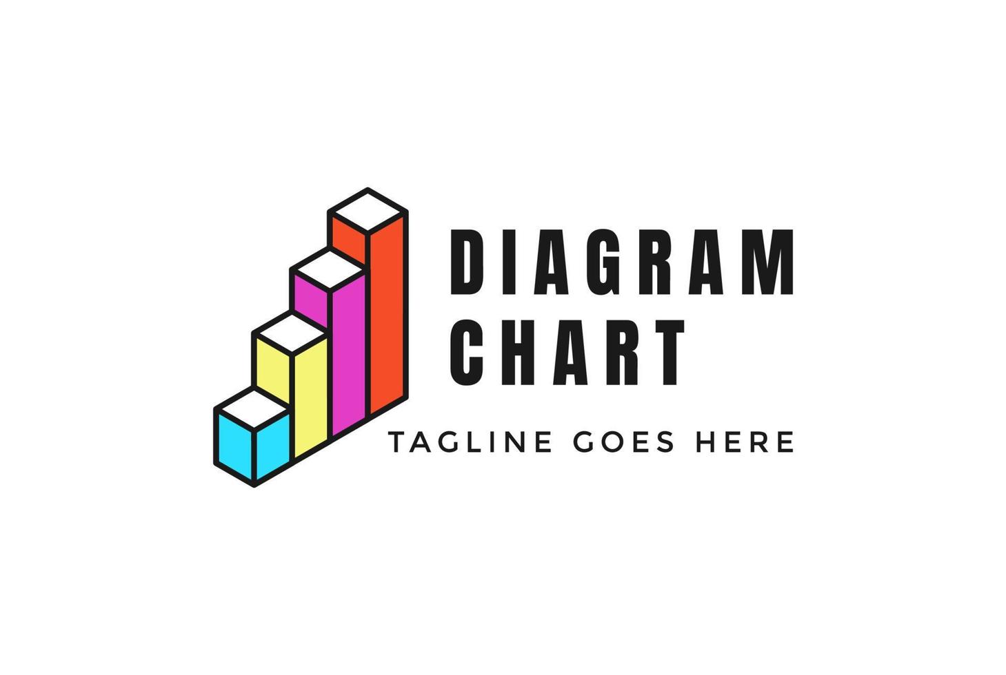 vettore di progettazione di logo della barra del diagramma del grafico commerciale moderno colorato di affari