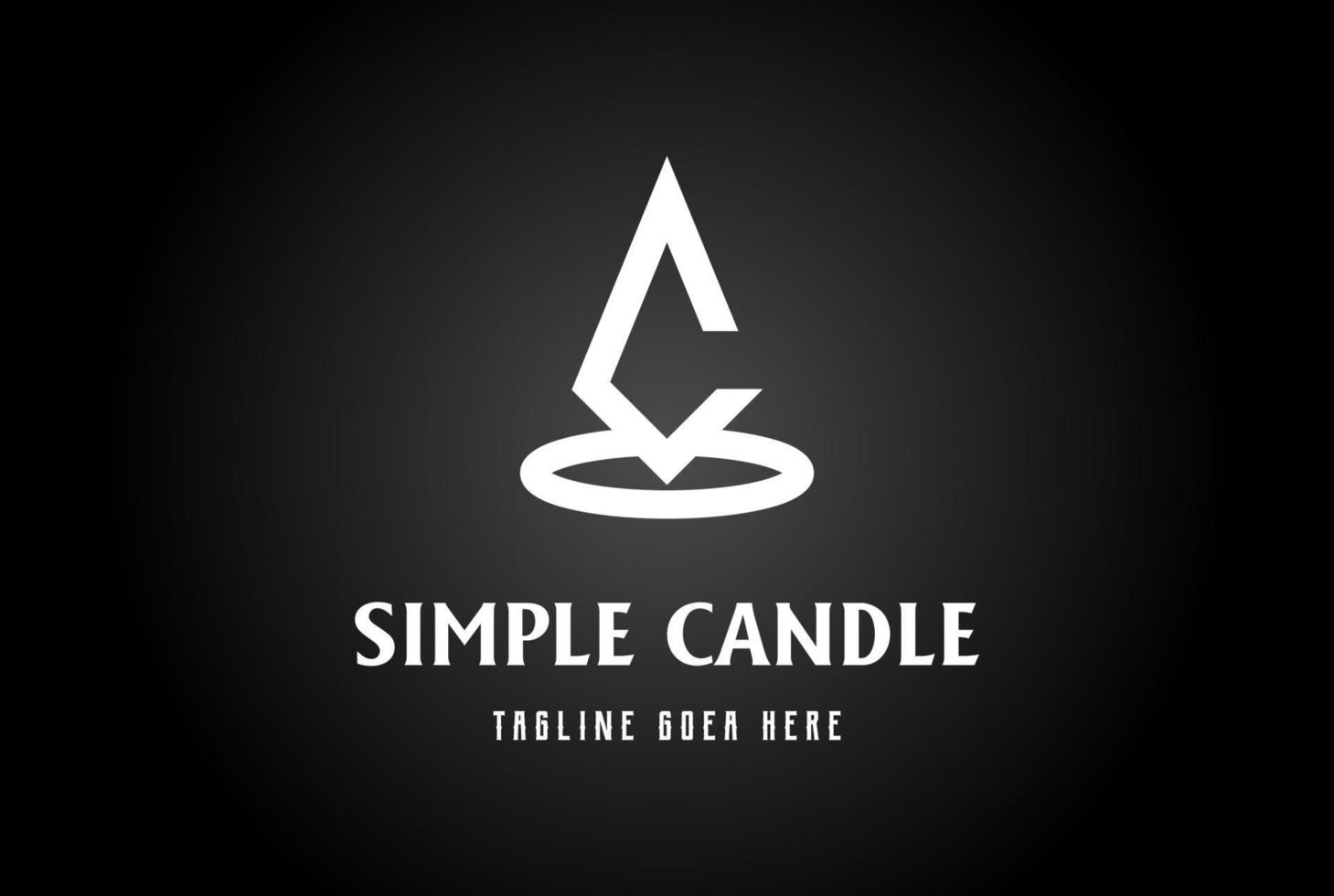 semplice lettera geometrica c per il vettore di design del logo della candela