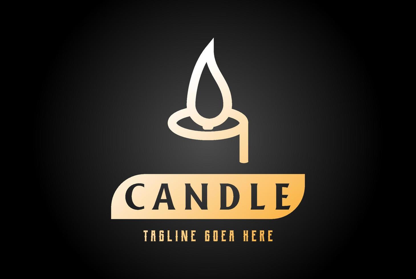 elegante candela di lusso per spa wellness yoga logo design vector