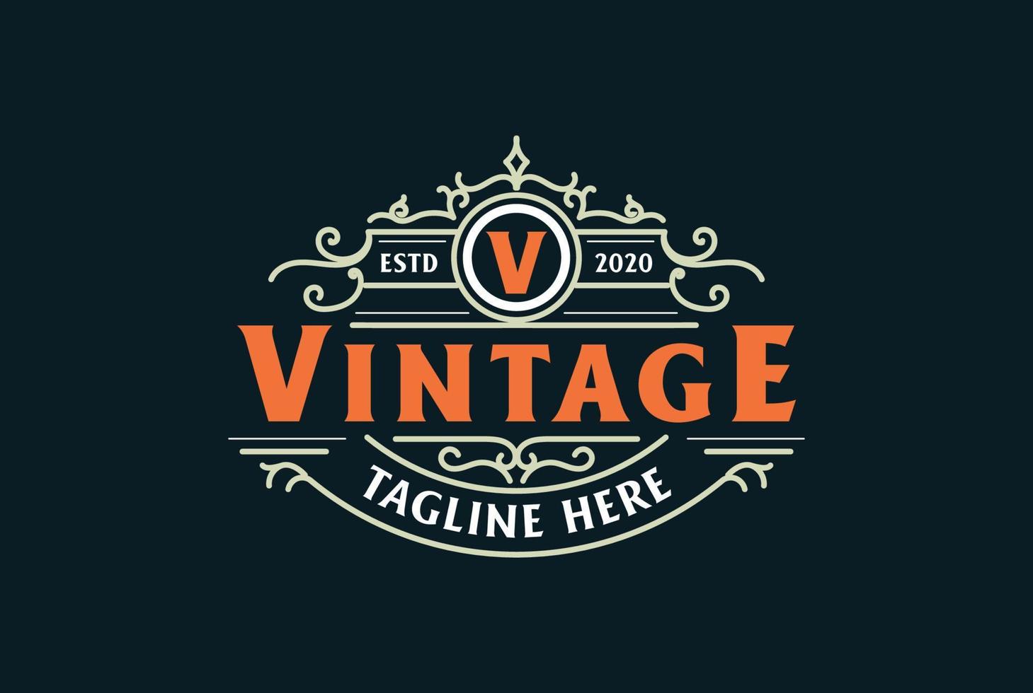 elegante ispirazione per il design del logo dell'etichetta del distintivo vintage vettore