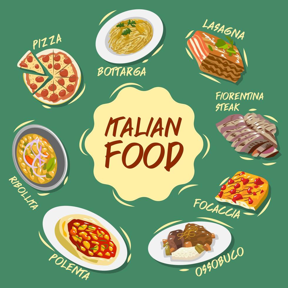 poster di cibo italiano vettore