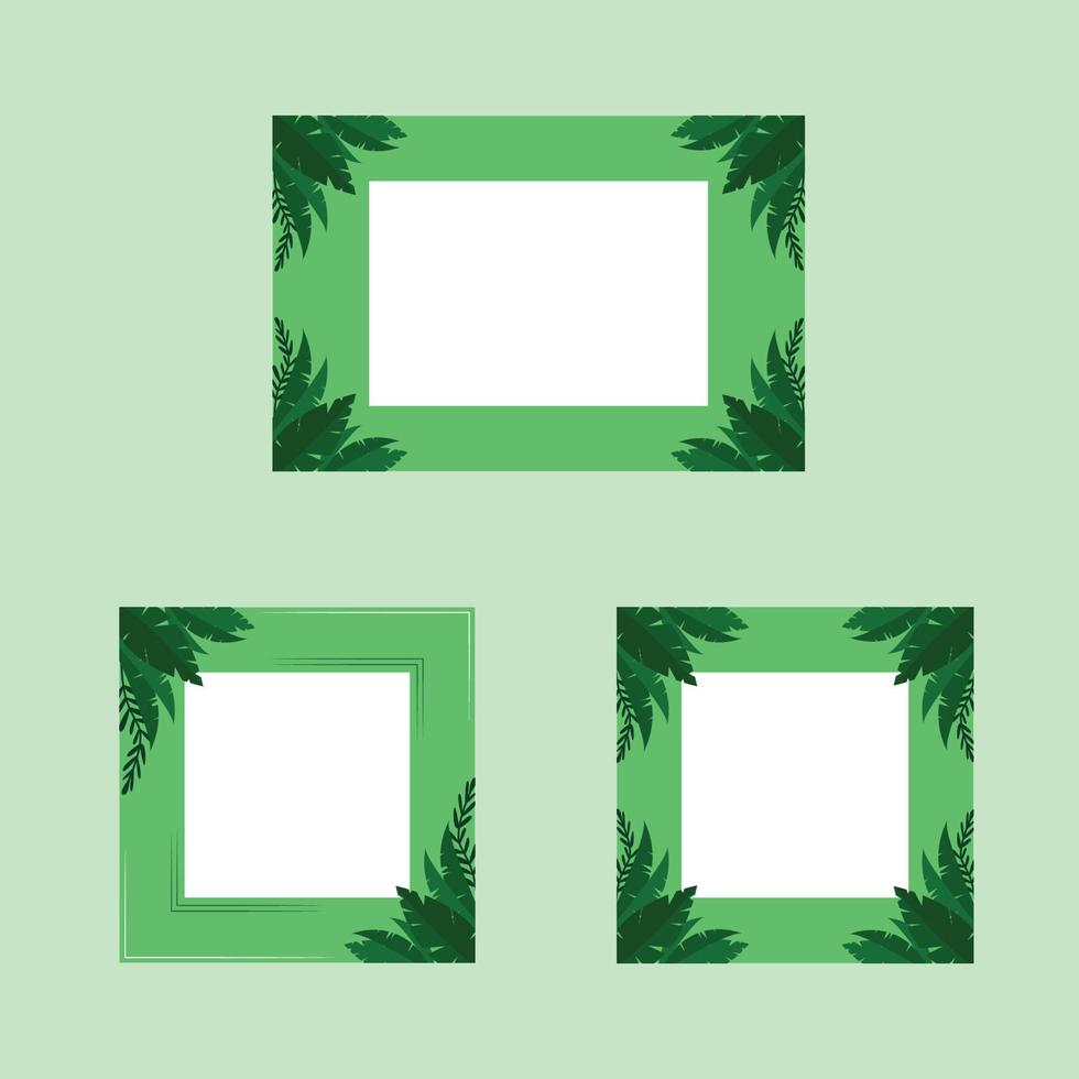 cornici di design foglie verdi vettore