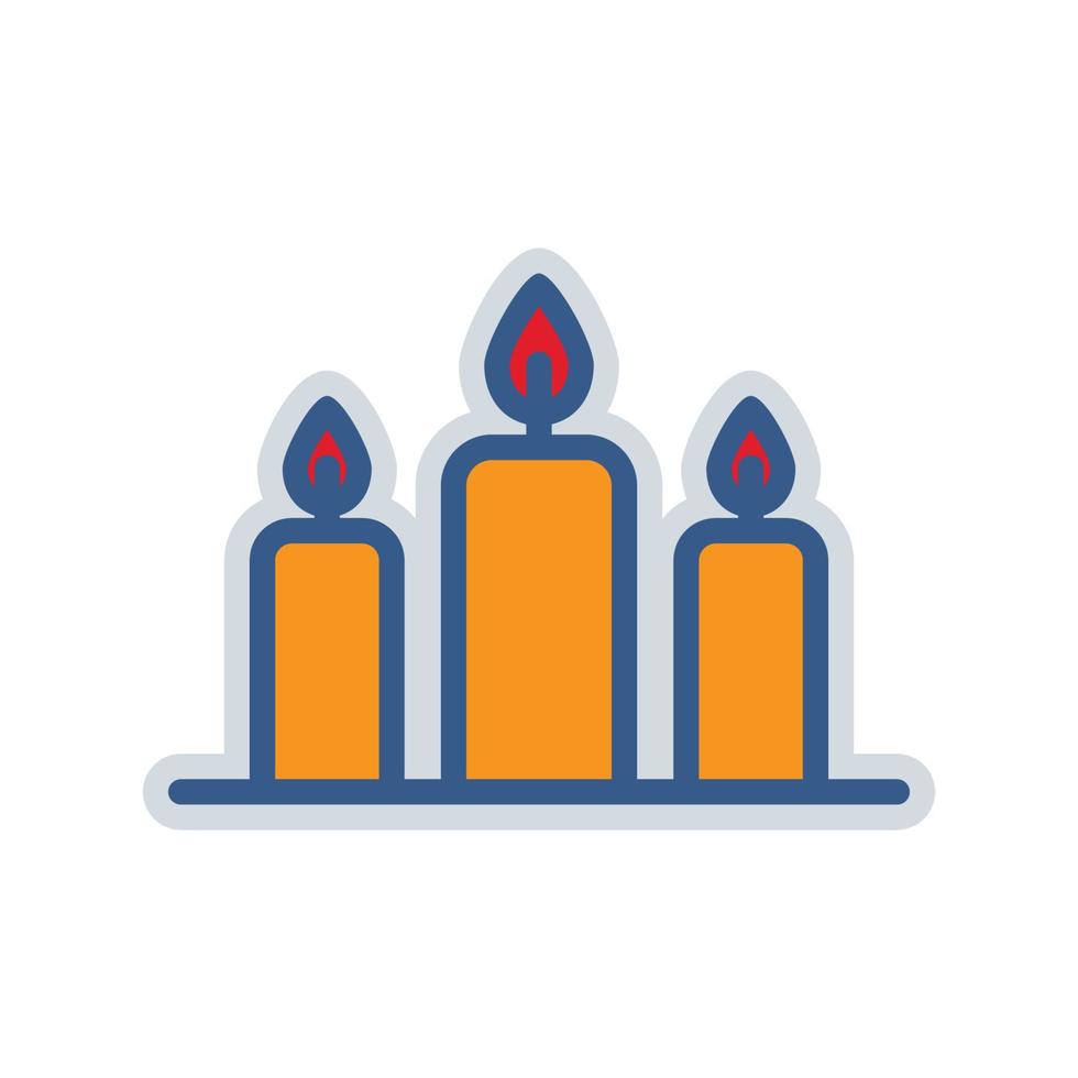 icona della candela. icona relativa alla festa. stile icona colorata. adatto per adesivo. design semplice modificabile vettore