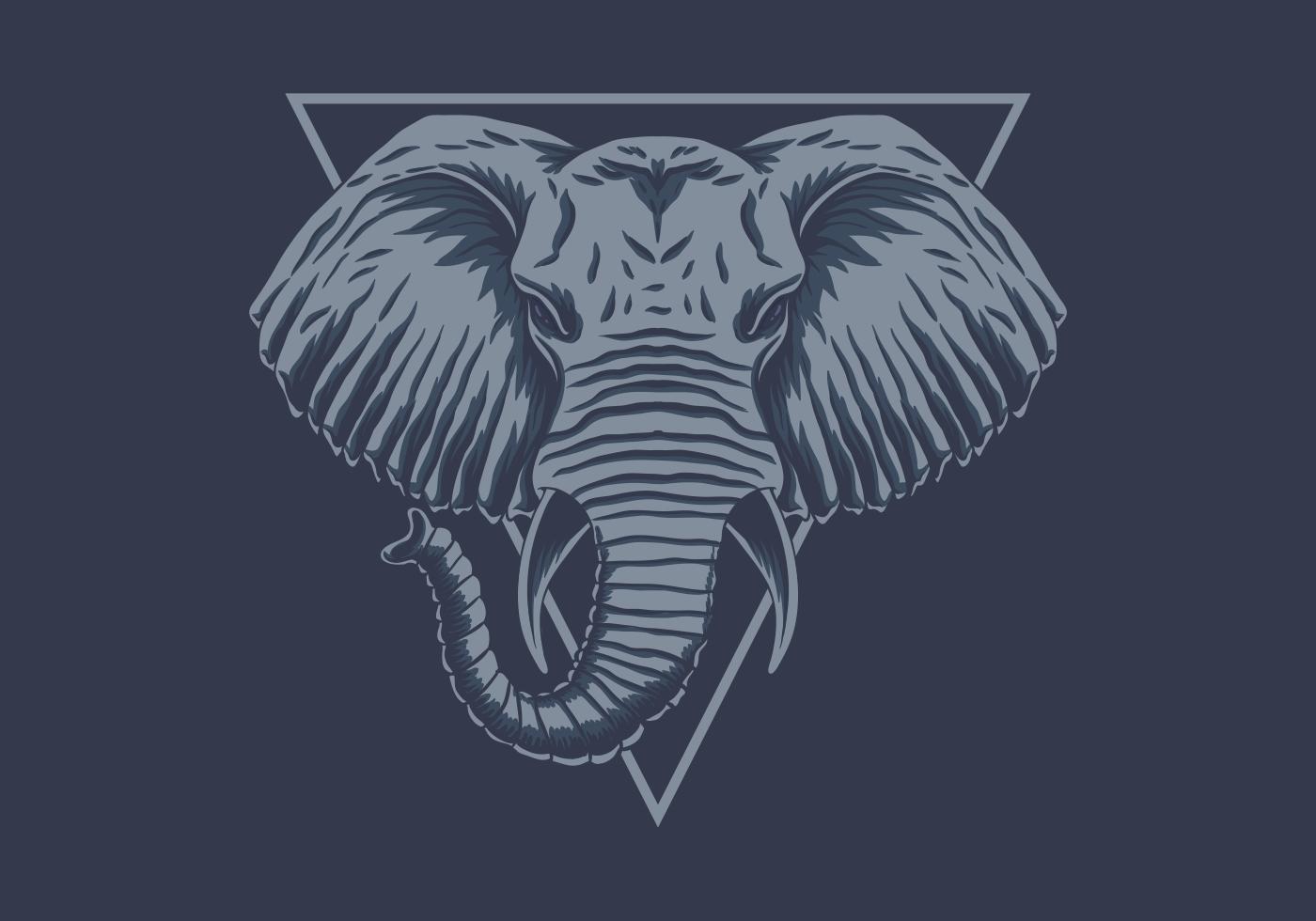 testa di elefante blu vettore