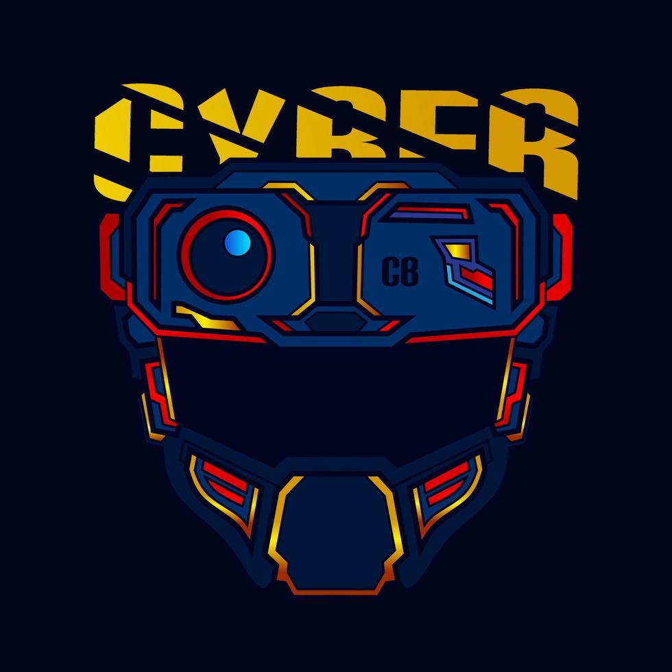 maschera cyberpunk logo vettoriale cyber illustrazione.