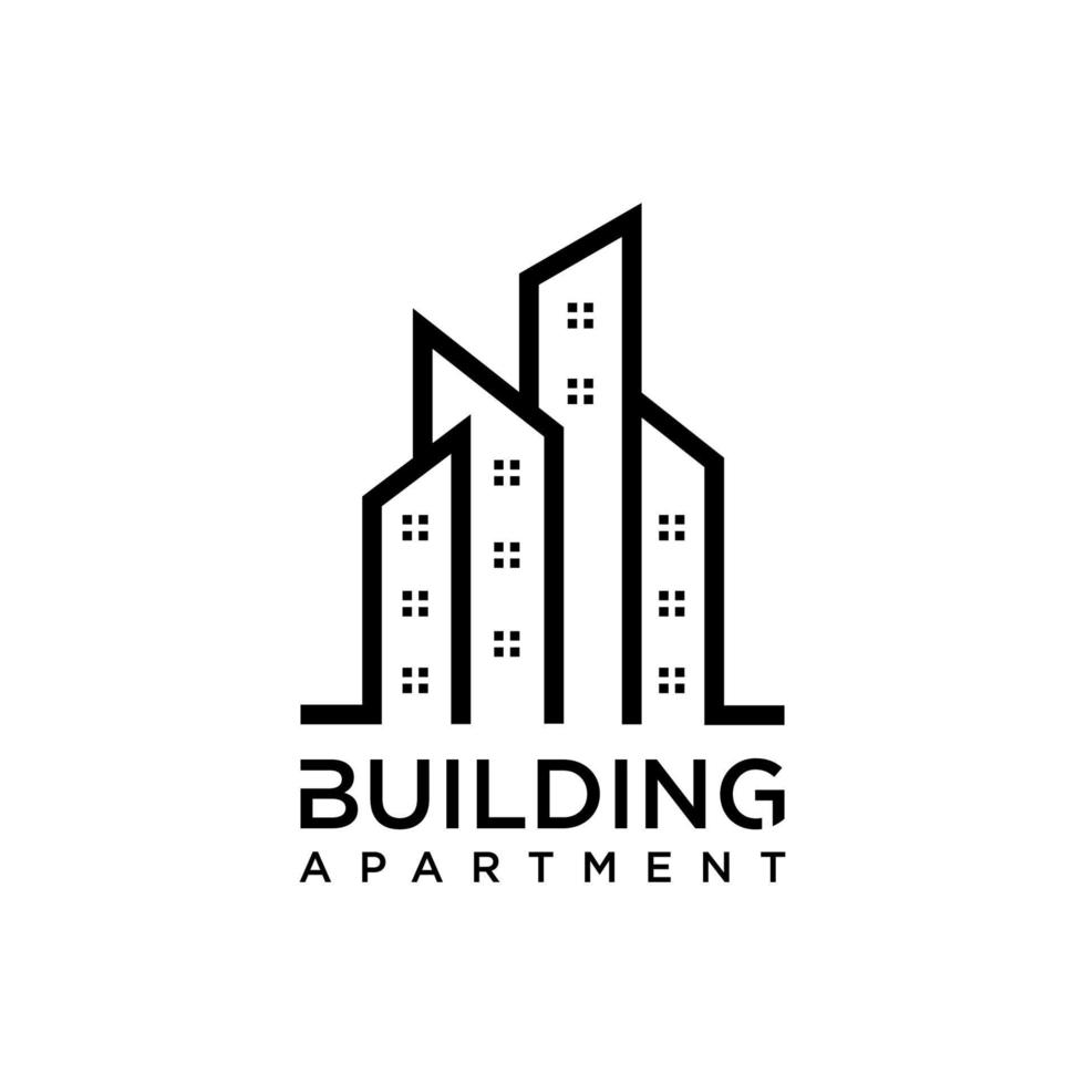 edificio appartamento logo design ispirazione sfondo isolato vettore