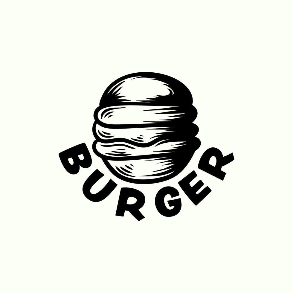 loghi di hamburger vettoriali disegnati a mano. illustrazione vettoriale sfondo isolato