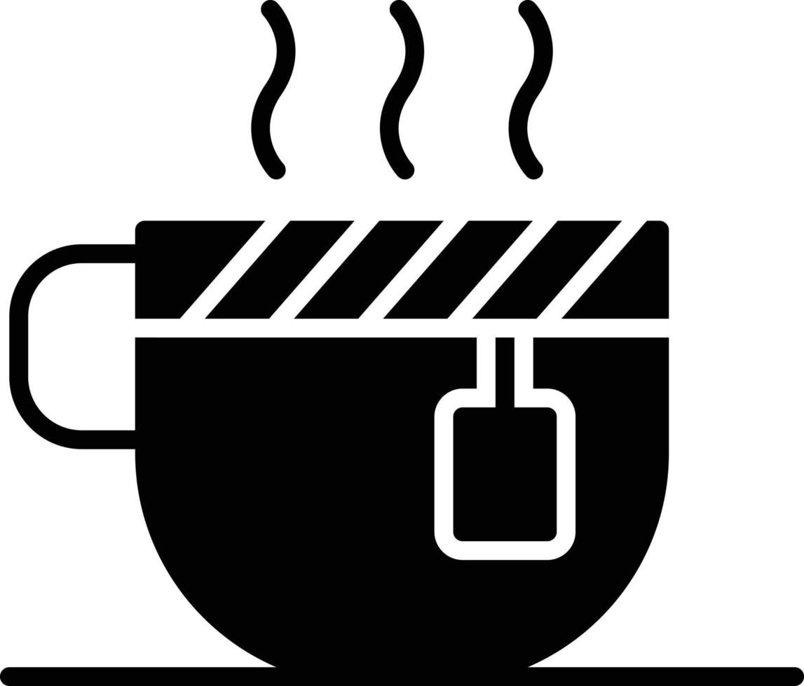 icona del glifo con tazza da tè vettore