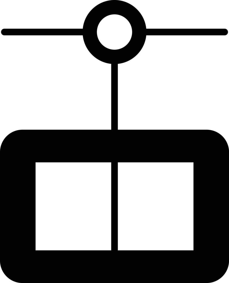 icona del glifo della funivia vettore