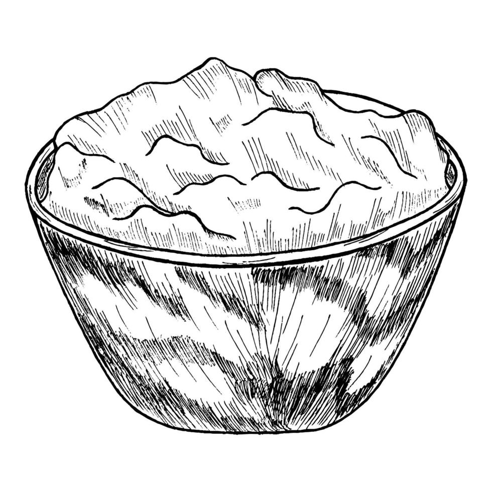 salsa agrodolce, evidenziata su uno sfondo bianco con un contorno di ritaglio.disegnato a mano. vettore