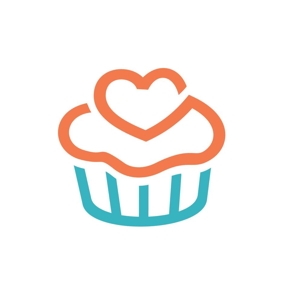 cupcakes logo design vettoriale. adatto per un'attività di panetteria, bar, ristorante, studio, team, icona web, ecc vettore