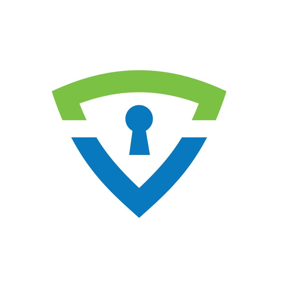 icona scudo sicuro, elemento logo. design del logo del buco della serratura e dello scudo vettore