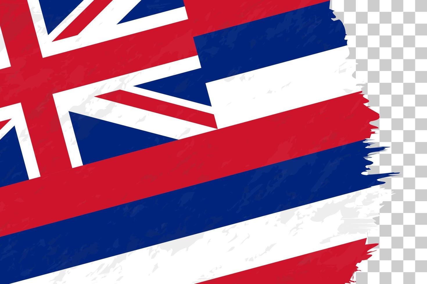 orizzontale astratto grunge spazzolato bandiera delle hawaii sulla griglia trasparente. vettore