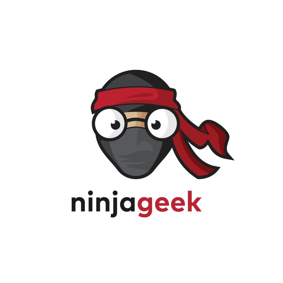 logo ninja geek vettore