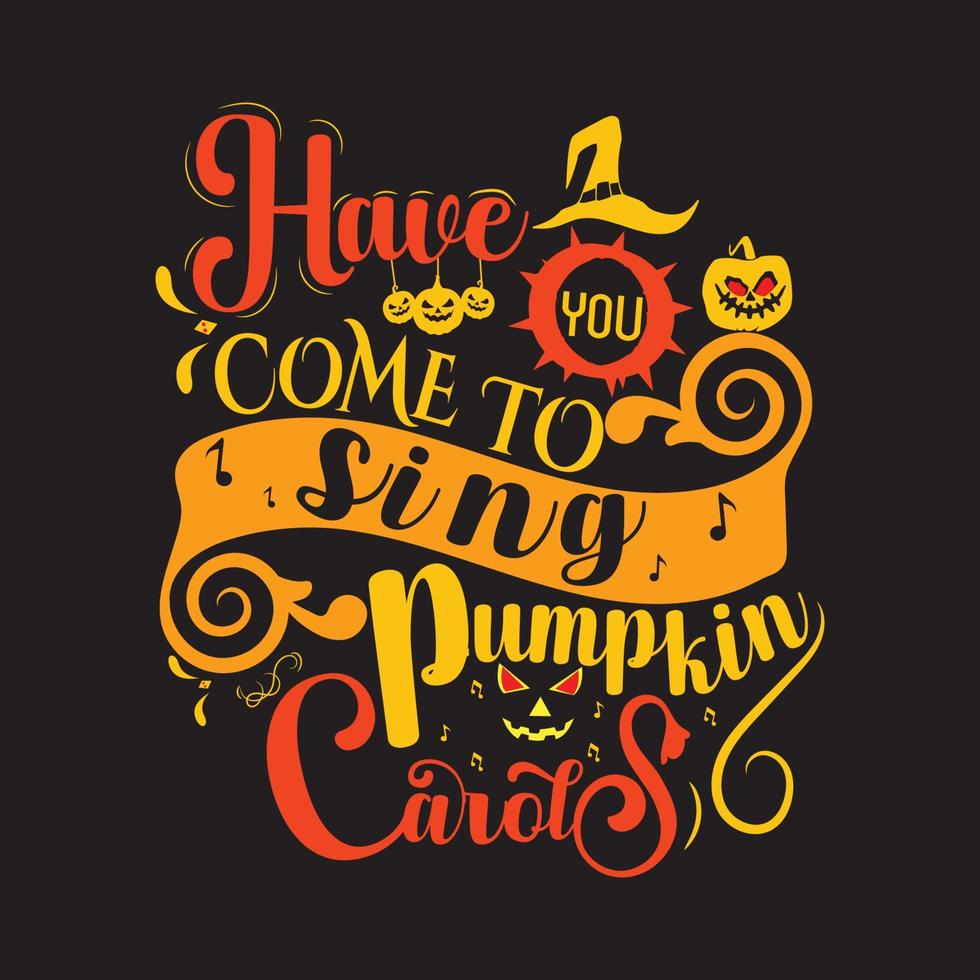 disegno della maglietta di halloween felice con elementi di halloween o design tipografico di halloween disegnato a mano vettore