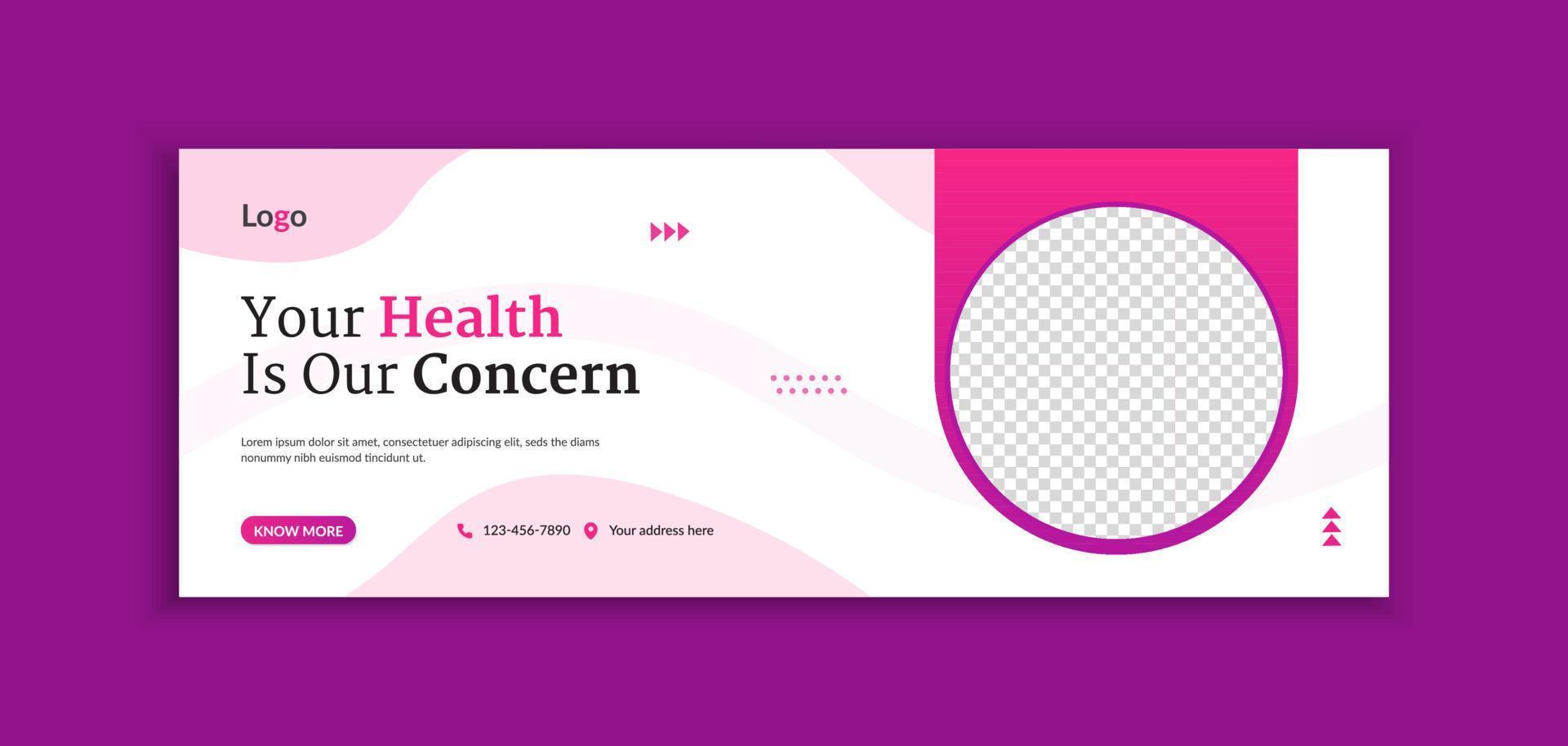 banner web astratto di promozione medica e layout del modello di social media vettore