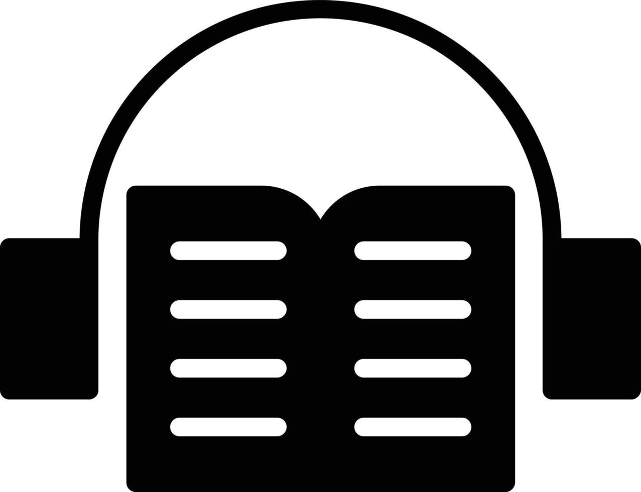 icona del glifo dell'audiolibro vettore