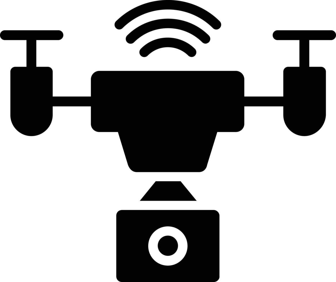 icona del glifo con drone vettore