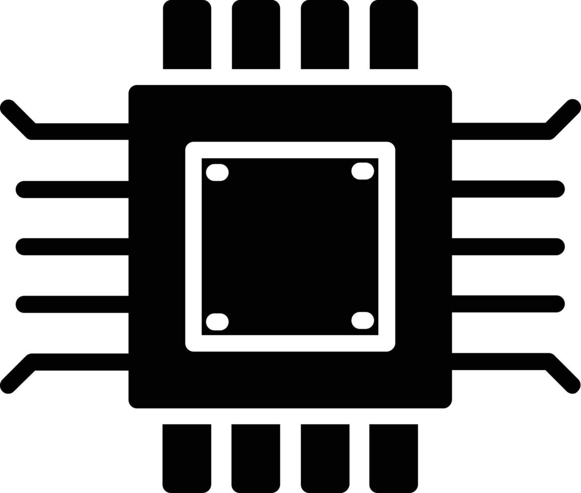 icona del glifo del microchip vettore