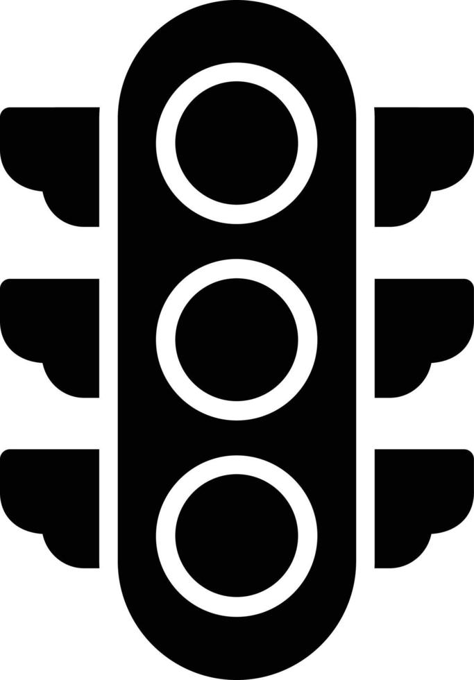 icona del glifo con semaforo vettore