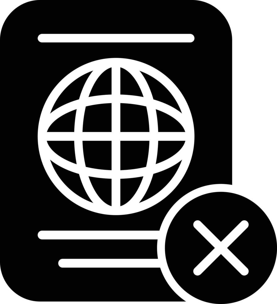 icona del glifo del passaporto vettore