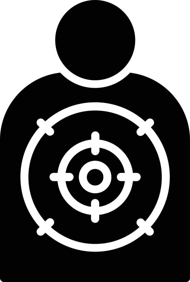icona del glifo del bersaglio di tiro vettore