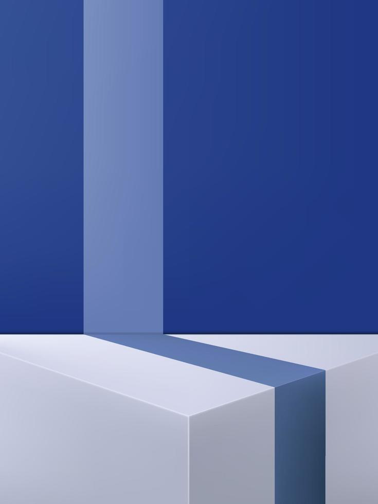 vettore forme geometriche minime girato in studio sfondo, blu